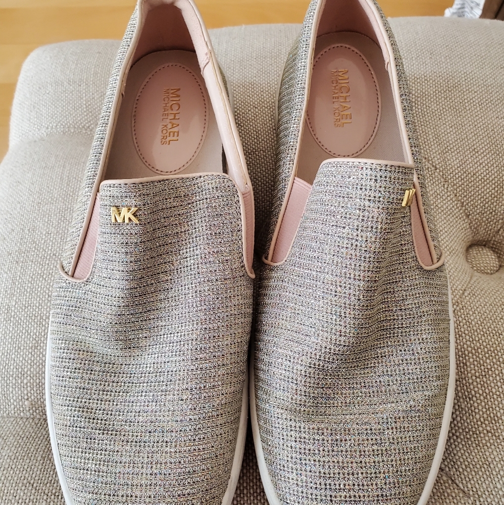 Michael Kors 9.5 shiny shoes. Slip ons
